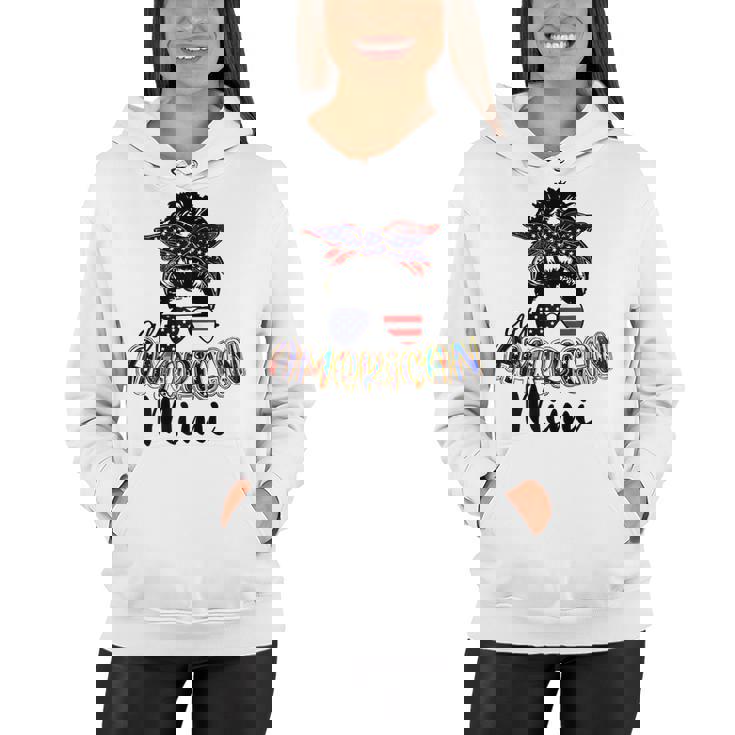 Womens All American Mimi Messy Bun 4Th Of July Independence Day  Women Hoodie