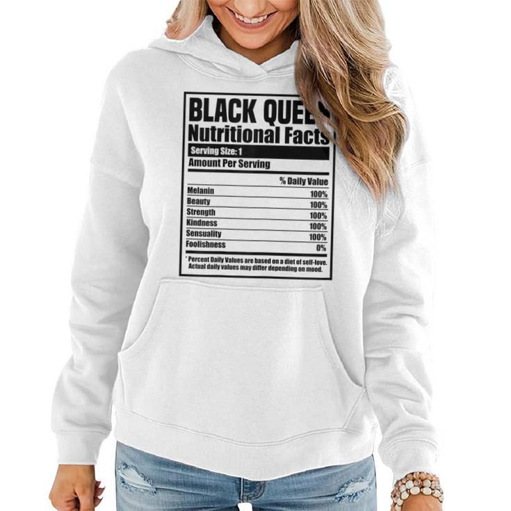 Womens Black History Month Nutrition Facts Black Queen  Women Hoodie Graphic Print Hooded Sweatshirt