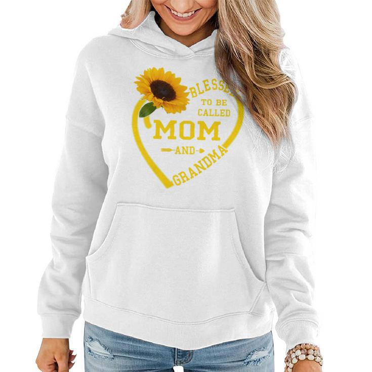 Womens Blessed To Be Called Mom And Grandma Mothers Day Sunflower   Women Hoodie Graphic Print Hooded Sweatshirt