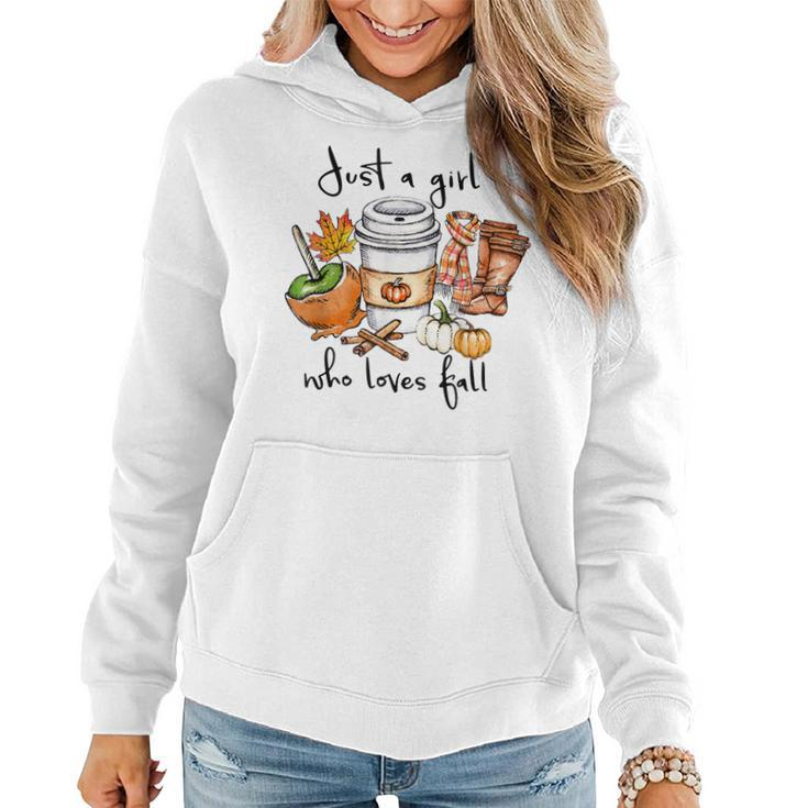 Womens Just A Girl Who Loves Fall Pumpin Spice Latte Autumn  Women Hoodie Graphic Print Hooded Sweatshirt