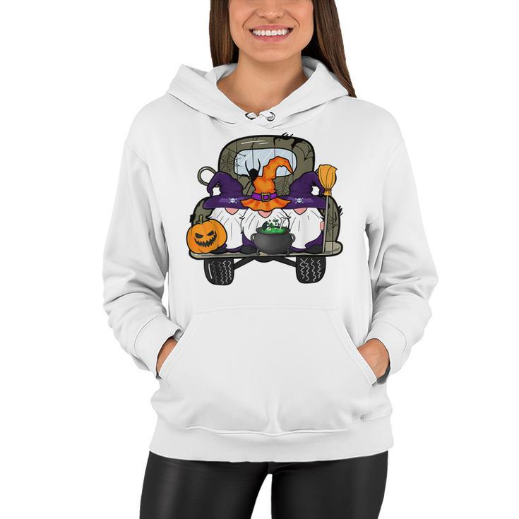 Zem6 Funny Truck Gnomes Witch Pumpkin Happy Halloween Party  Women Hoodie
