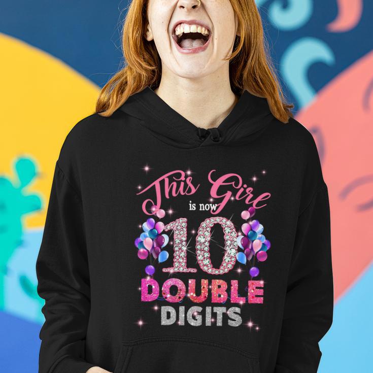 10Th Birthday Funny Gift This Girl Is Now 10 Double Digits Meaningful Gift Women Hoodie Gifts for Her