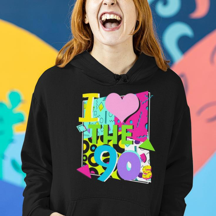 1990&8217S 90S Halloween Party Theme I Love Heart The Nineties Women Hoodie Gifts for Her