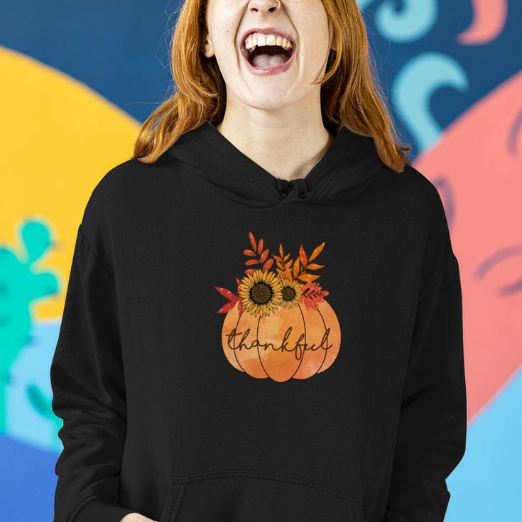 Thankful Pumpkin Gift Fall Season Women Hoodie Graphic Print Hooded Sweatshirt