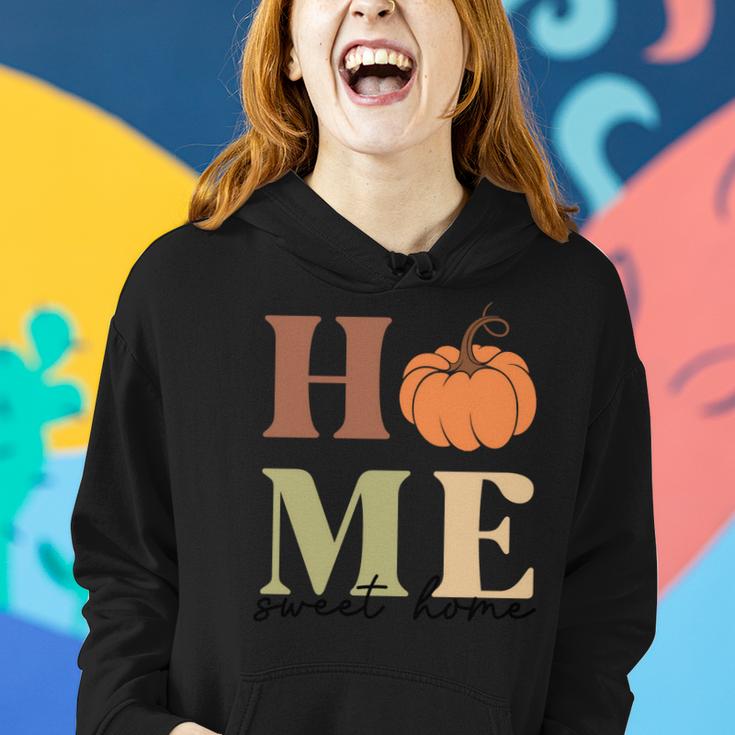 Pumpkin Home Sweet Home Cozy Fall Time Women Hoodie Graphic Print Hooded Sweatshirt