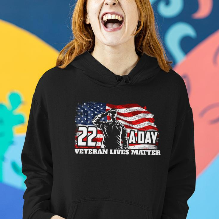 22 Per Day Veteran Lives Matter Suicide Awareness Usa Flag Gift Graphic Design Printed Casual Daily Basic Women Hoodie Gifts for Her