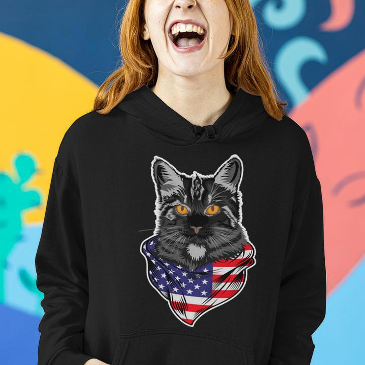 4Th Of July Cat American Patriotic Women Hoodie Gifts for Her
