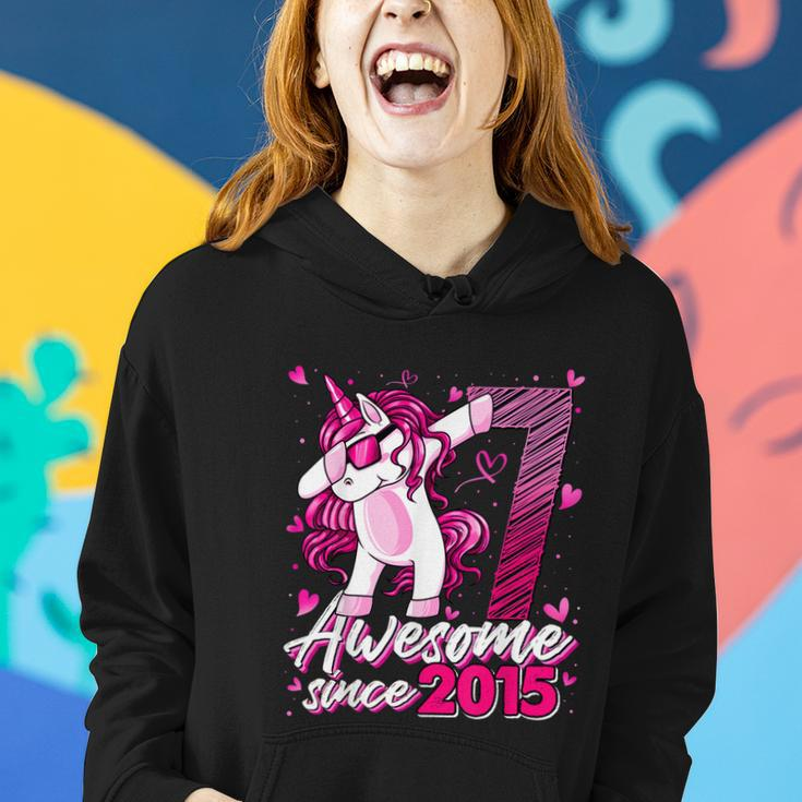 7 Years Old Unicorn Dabbing 7Th Birthday Girl Unicorn Party Women Hoodie Gifts for Her