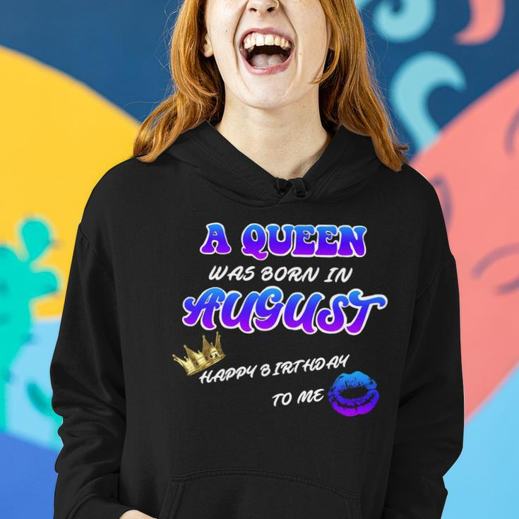 A Queen Was Born In August Happy Birthday To Me Graphic Design Printed Casual Daily Basic Women Hoodie Gifts for Her