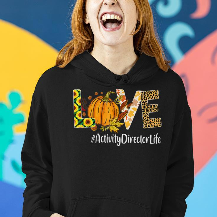 Activity Director Love Pumpkin Leopard Halloween Fall Lover Women Hoodie Gifts for Her