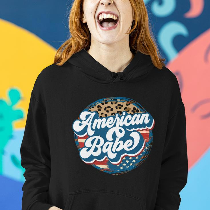 All American Babe Cute Funny 4Th Of July Independence Day Graphic Plus Size Top Women Hoodie Gifts for Her