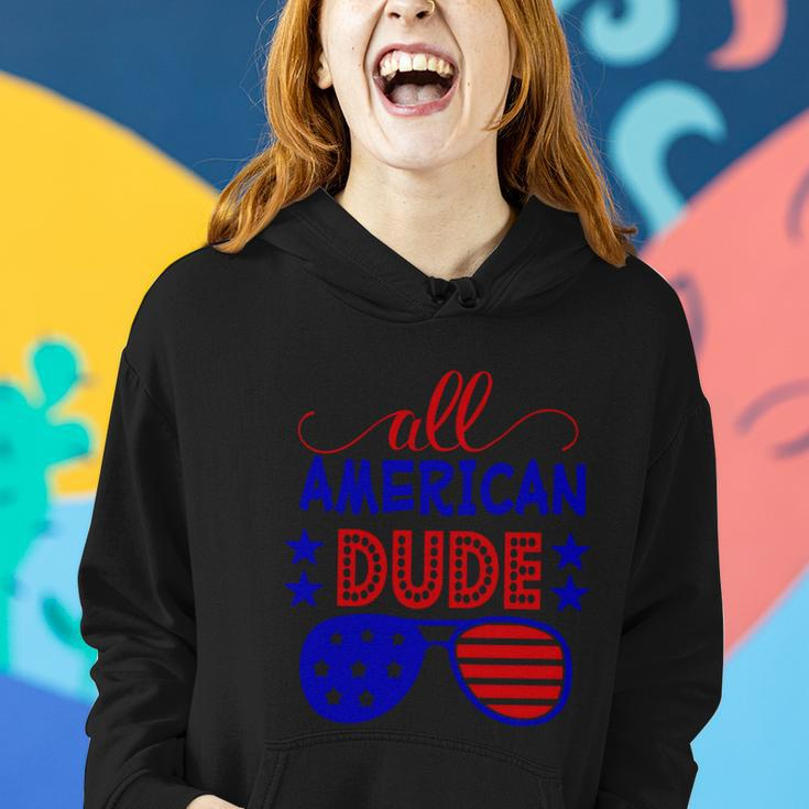 All American Dude Sunglasses 4Th Of July Independence Day Patriotic Women Hoodie Gifts for Her