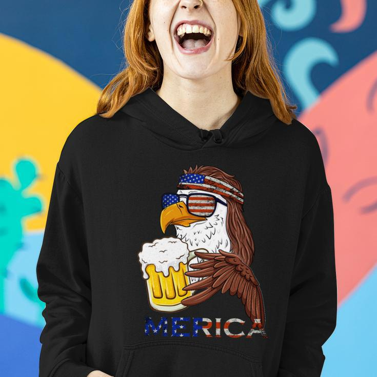 American Bald Eagle Mullet Graffiti 4Th Of July Patriotic Gift Women Hoodie Gifts for Her