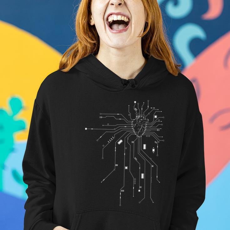 Anatomical Heart Cpu Processor Pcb Board Computer Programmer Women Hoodie Gifts for Her