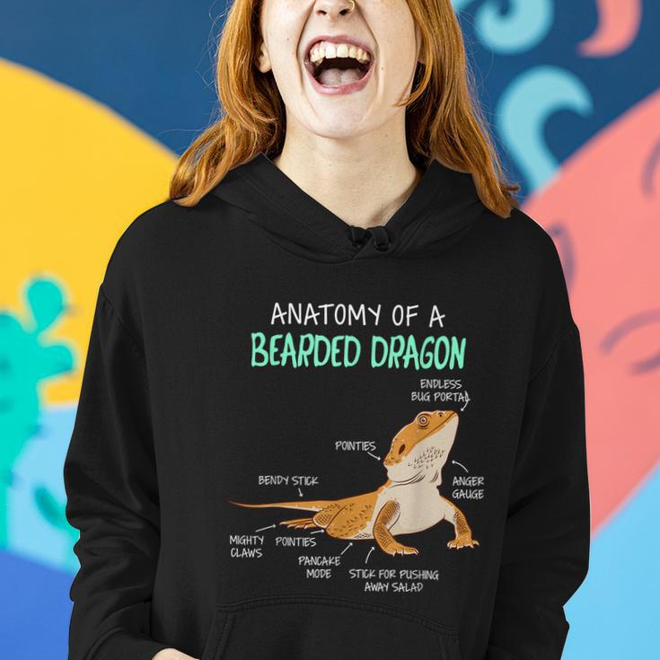 Anatomy Of A Bearded Dragon Bearded Dragon Lizard Pogona Reptile Women Hoodie Gifts for Her