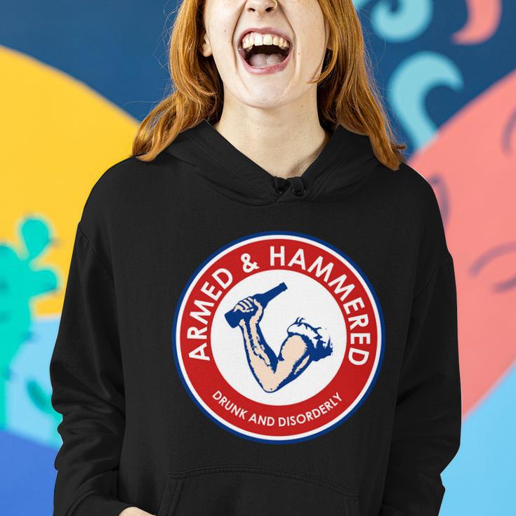 Armed And Hammered Drunk And Disorderly Funny Drinking Tshirt Women Hoodie Gifts for Her