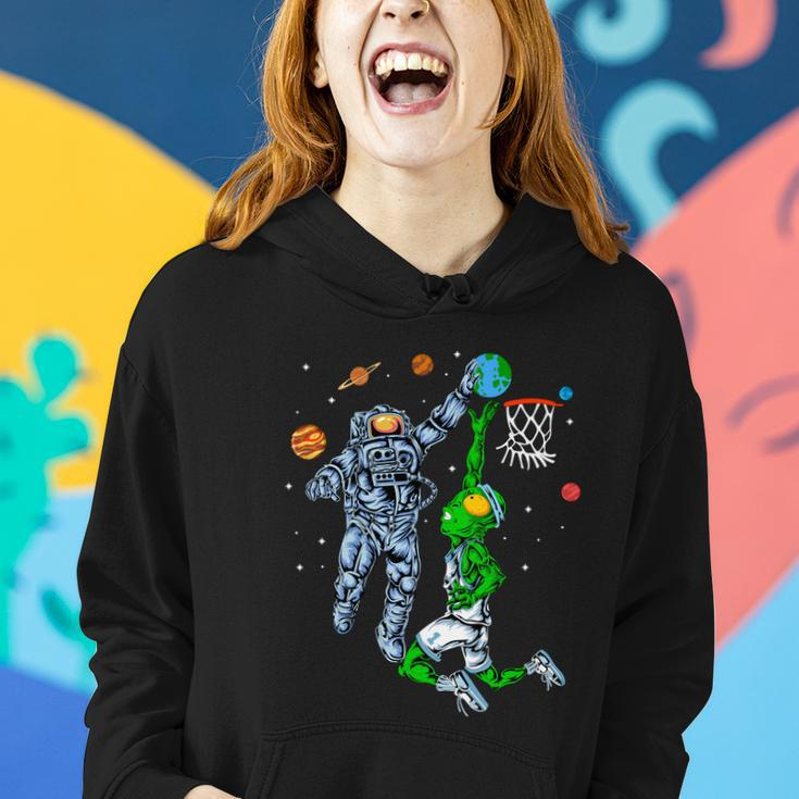 Astronaut And Alien Basketball Women Hoodie Gifts for Her