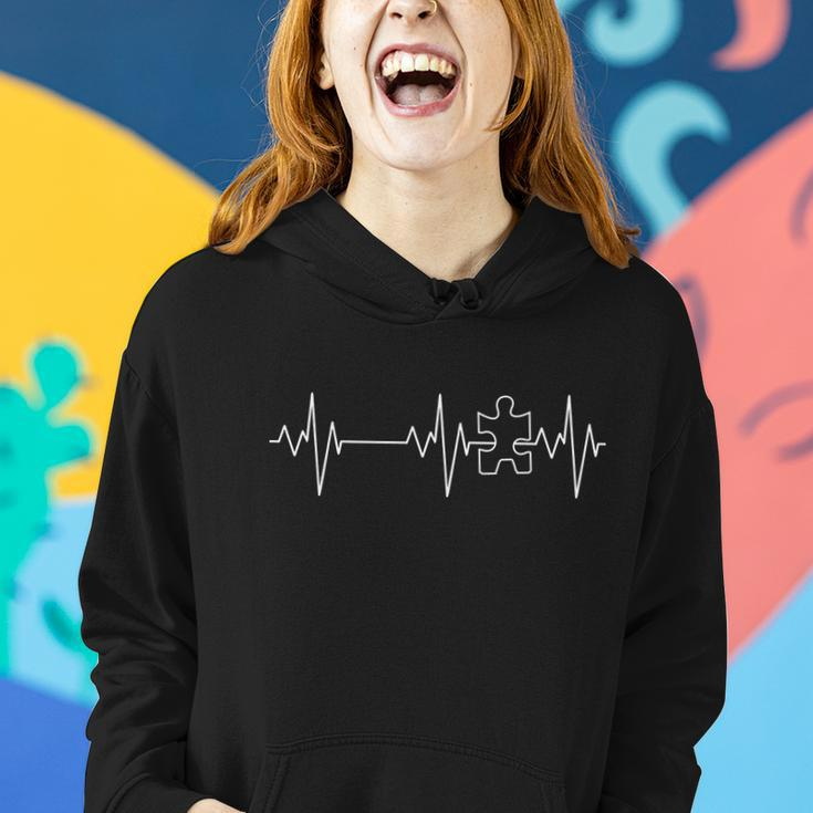 Autism Heartbeat Pulse Puzzle Tshirt Women Hoodie Gifts for Her