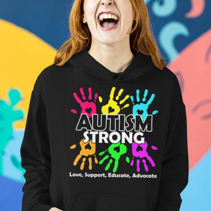 Autism Strong Love Support Educate Advocate Women Hoodie Gifts for Her