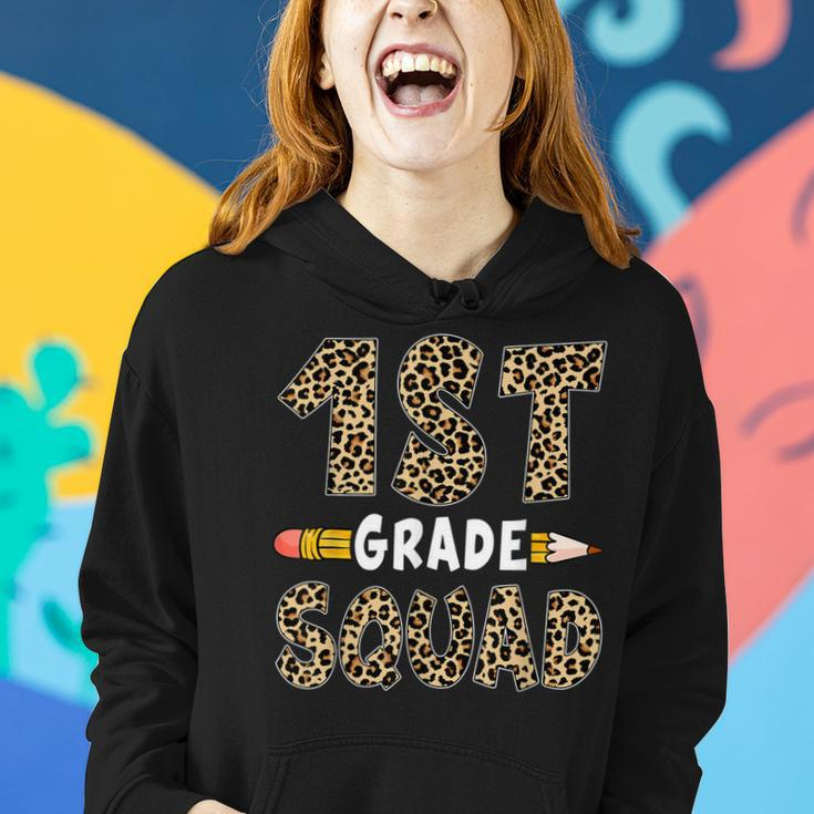 Back To School 1St Grade First Grade Squad Leopard Teacher Women Hoodie Gifts for Her