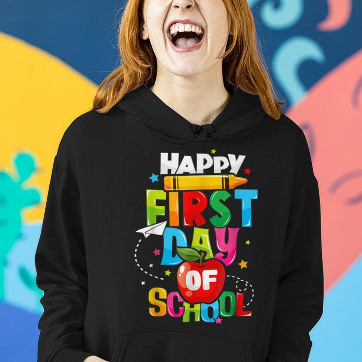 Back To School Teachers Kids Child Happy First Day Of School Women Hoodie Gifts for Her