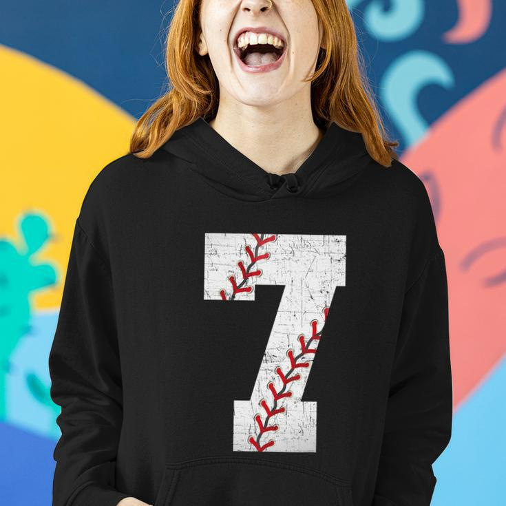 Baseball Softball Lover Seven Years Funy 7Th Birthday Boy Women Hoodie Gifts for Her