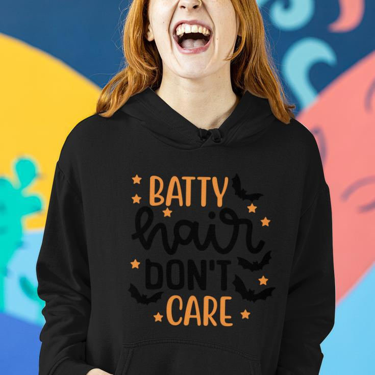 Batty Hair Dont Care Halloween Quote Women Hoodie Gifts for Her