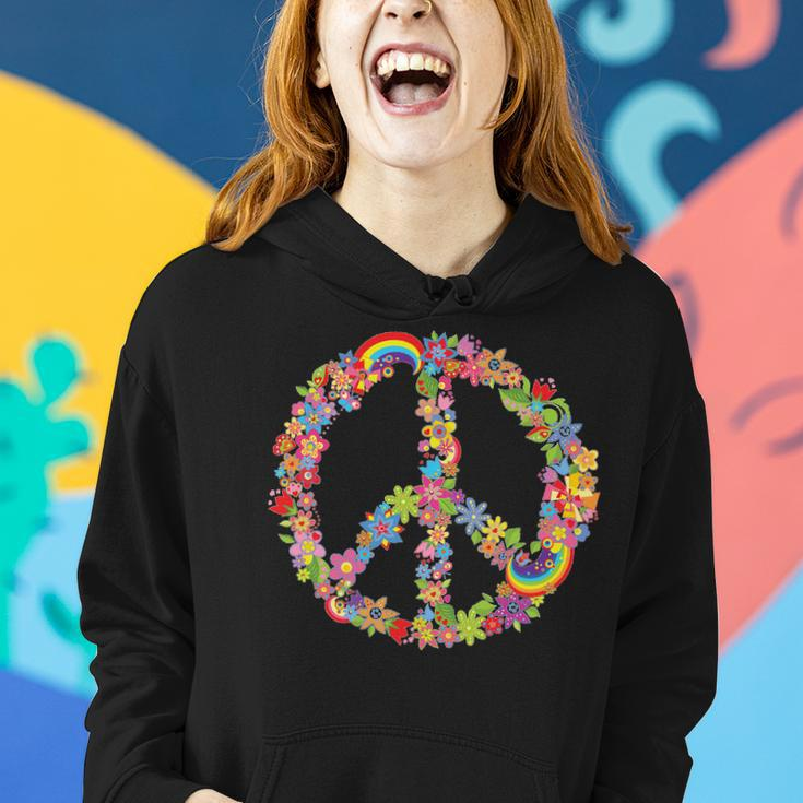 Beautiful Flower Peace Sign Women Hoodie Gifts for Her