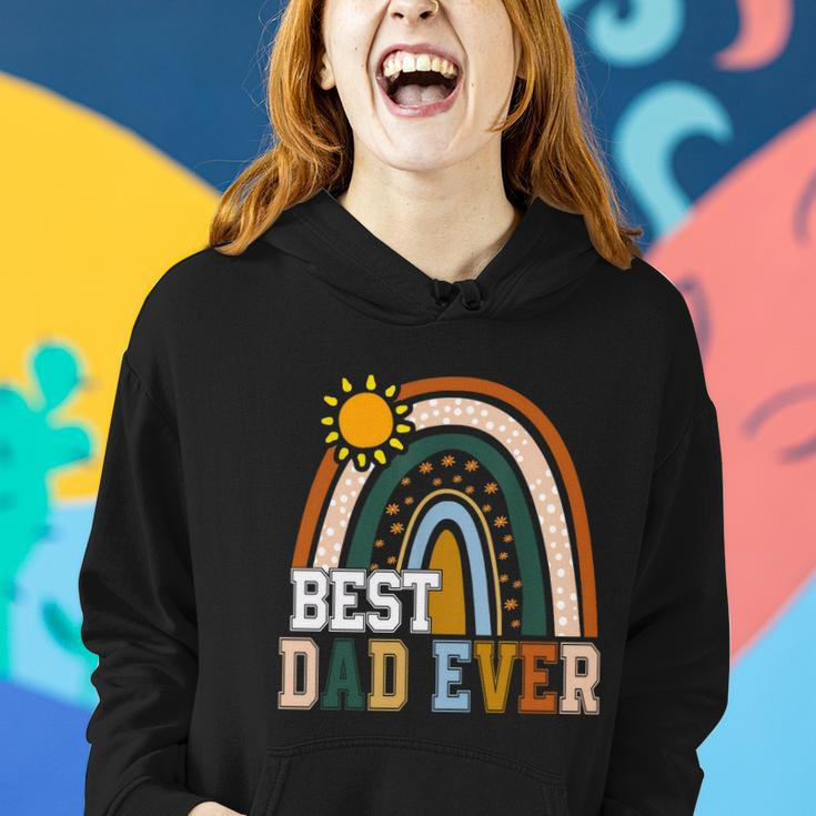 Best Dad Ever Rainbow Funny Fathers Day From Wife Daughter Gift Women Hoodie Gifts for Her
