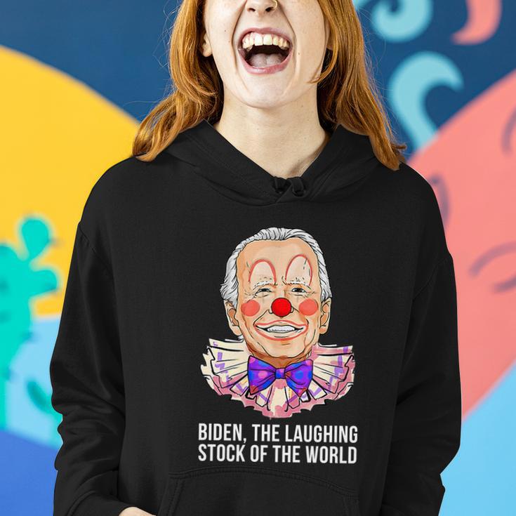 Biden The Laughing Stock Of The World Anti Biden Funny Biden Clown Women Hoodie Gifts for Her