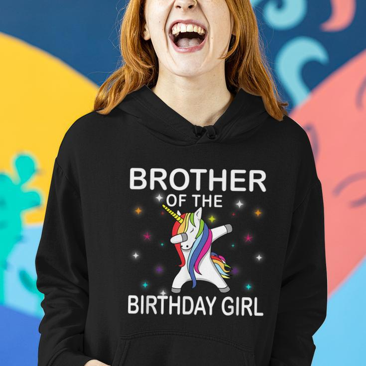 Brother Of The Birthday Girl Unicorn Dabbing Party Tshirt Women Hoodie Gifts for Her
