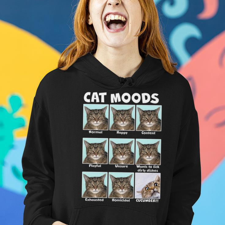 Cat Moods Funny Meme Tshirt Women Hoodie Gifts for Her