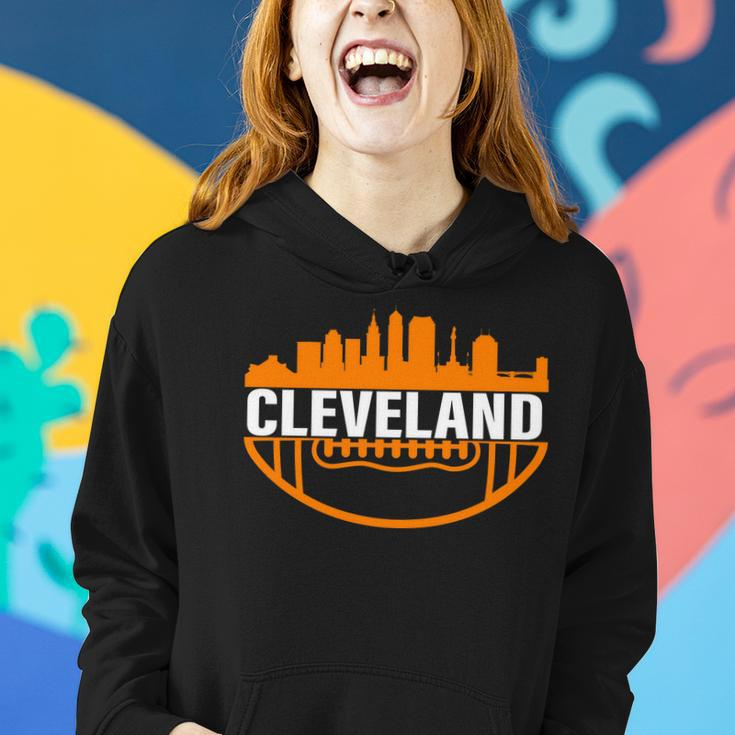 Cleveland Football Skyline City Logo Women Hoodie Gifts for Her