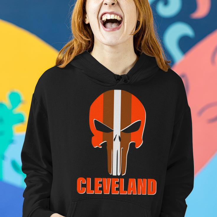 Cleveland Skull Football Tshirt Women Hoodie Gifts for Her