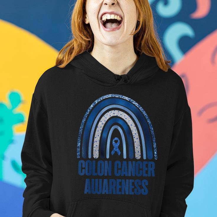Colon Cancer Awareness Blue Ribbon And Rainbow New Awareness Women Hoodie Gifts for Her