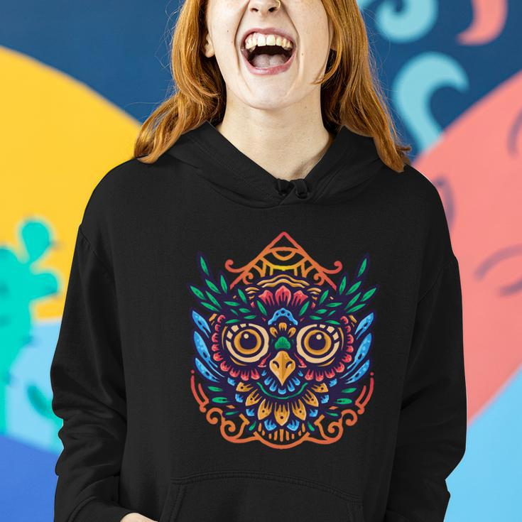 Colorful Floral Mandala Owl Women Hoodie Gifts for Her