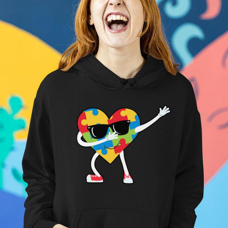 Dabbing Autism Awareness Puzzle Piece Heart Tshirt Women Hoodie Gifts for Her
