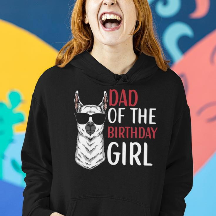 Dad Of The Birthday Girl Matching Birthday Outfit Llama Women Hoodie Gifts for Her