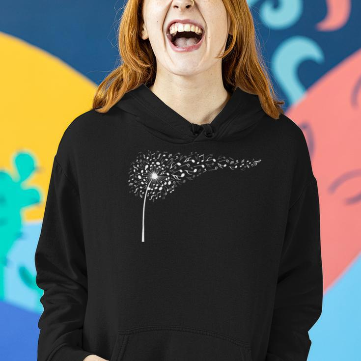 Dandelion Blowing Music Notes Cute Christmas Gift Women Hoodie Gifts for Her