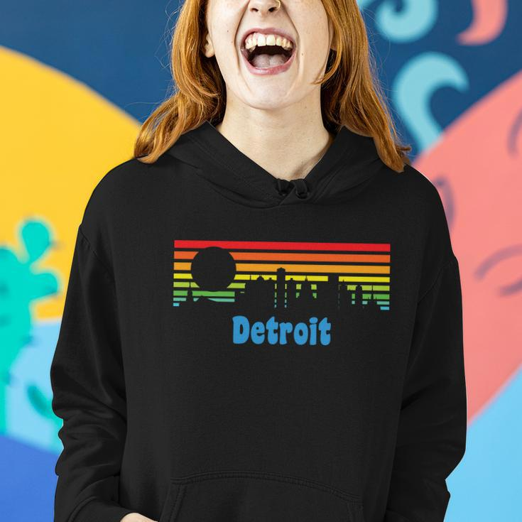 Detroit Retro Skyline Women Hoodie Gifts for Her