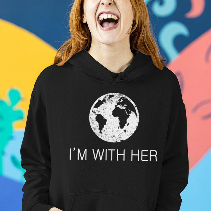 Distressed Earth Day Im With Her Science March Tshirt Women Hoodie Gifts for Her