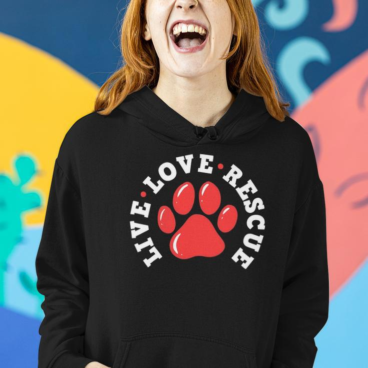 Dog Rescue Adopt Dog Paw Print Women Hoodie Gifts for Her
