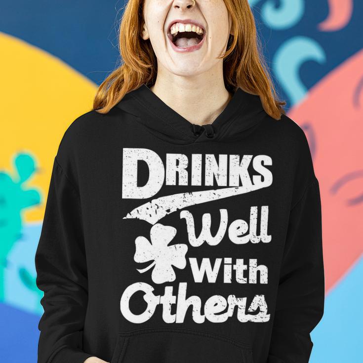 Drinks Well With Others St Patricks Day Women Hoodie Gifts for Her