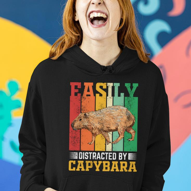Easily Distracted By Capybara Animal Lover Rodent Gift Women Hoodie Gifts for Her