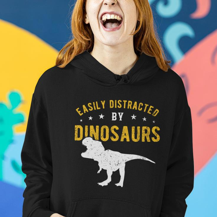 Easily Distracted By Dinosaurs Cute Gift Women Hoodie Gifts for Her