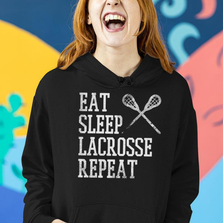 Eat Sleep Lacrosse Repeat Funny Lax Player Men Women Kids Women Hoodie Gifts for Her