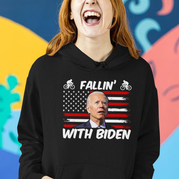 Fallin With Biden Funny Bike Meme Women Hoodie Gifts for Her
