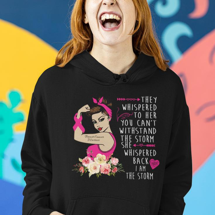 Fight Breast Cancer Quote Messy Bun Women Hoodie Gifts for Her