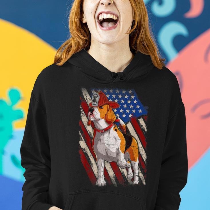 Firefighter Funny Firefighter Beagle 4Th Of July Vingtage V2 Women Hoodie Gifts for Her