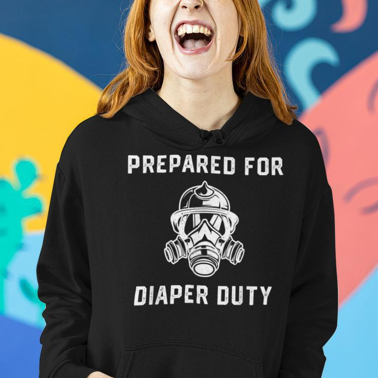 Firefighter Funny Firefighter New Dad Promoted Daddy Humor Fathers Day Women Hoodie Gifts for Her